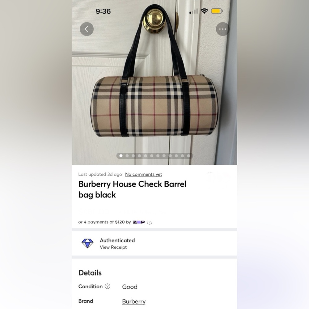 Burberry House Check Barrel bag black with dustbag - Picture 14 of 14